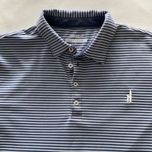 Johnnie O Sz L Blue striped polo shirt